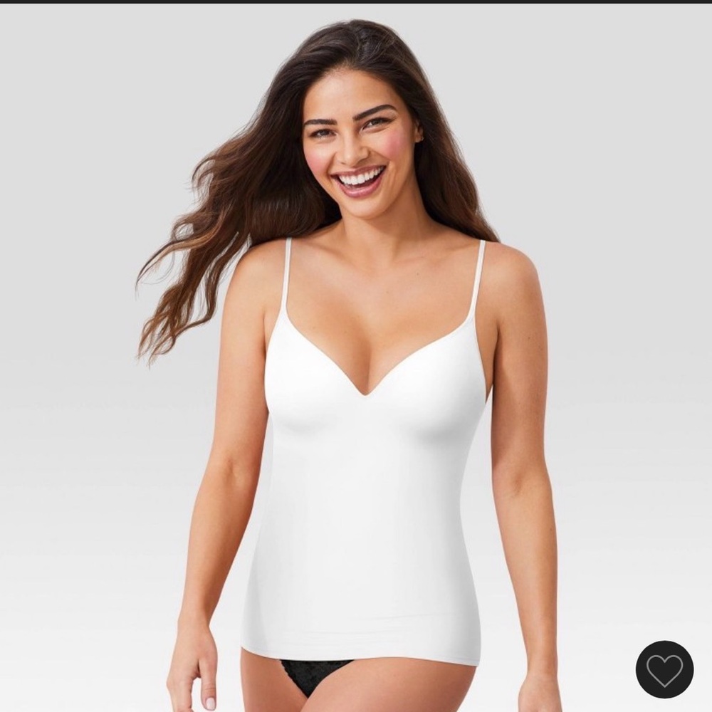 MAIDENFORM Tummy Control Shapewear Cami Tank Top Built-In Bra Size Small EUC